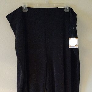 Anne Klein Black Sparkle Women's Pants wide leg 3X